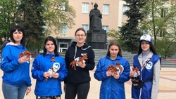 Новооскольские волонтёры подарили георгиевские ленточки жителям округа