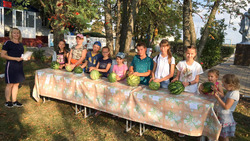 Сладкие арбузы стали главным угощением на празднике в селе Глинное