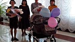 Новооскольская многодетная семья получила в подарок детскую коляску от властей округа