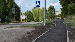 Новая тротуарная дорожка появилась в селе Шараповка Новооскольского округа