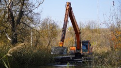 Расчистка участка реки Плотва близ села Великомихайловка стартовала в Новооскольском округе